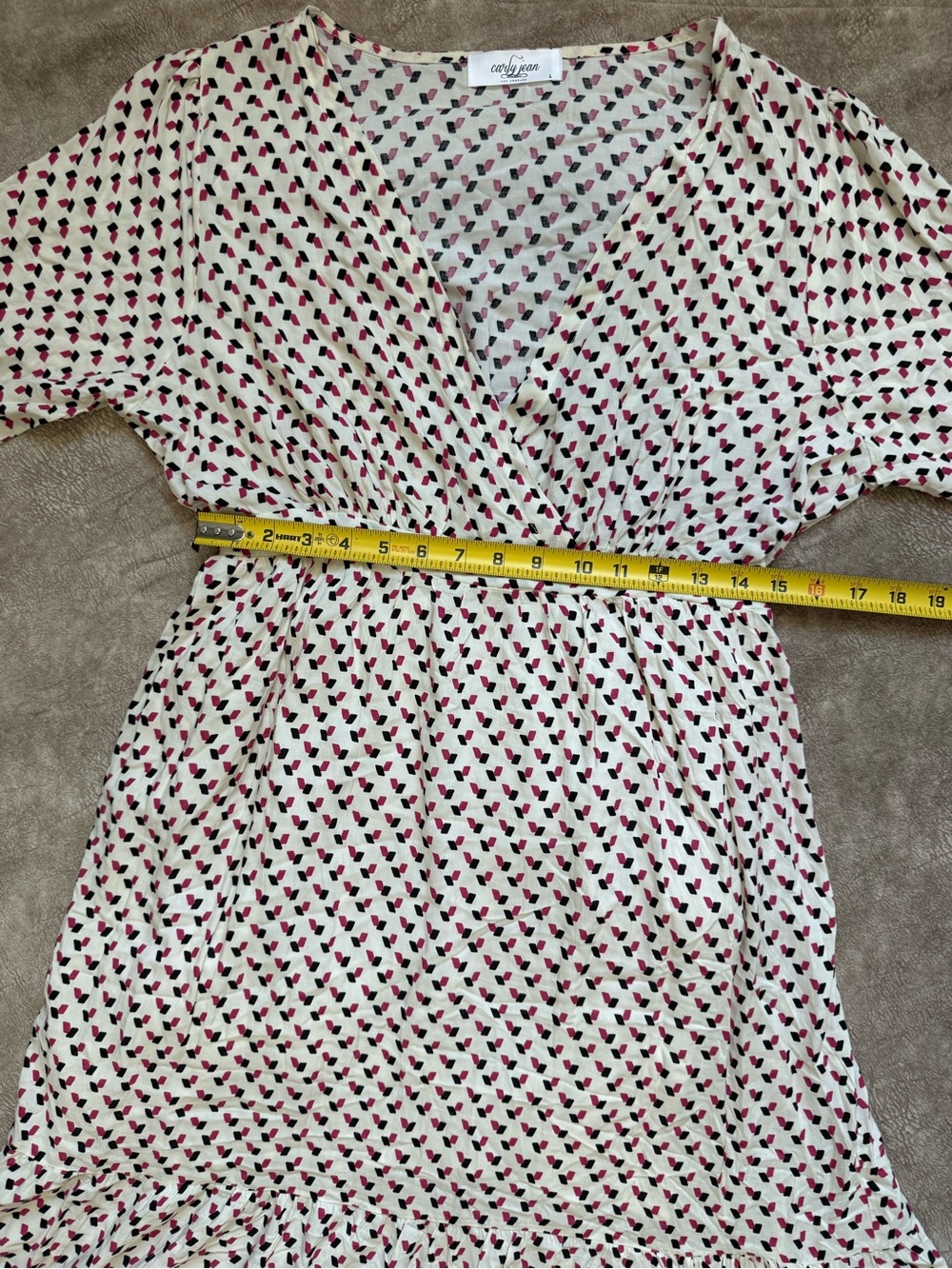 Carly Jean Los Angeles Tiered Maxi Dress Size Large Boho Wrap Style Dress - Picture 5 of 12